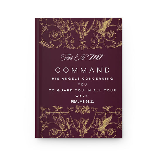 "FOR HE WILL COMMAND HIS ANGELS" HARDCOVER JOURNAL