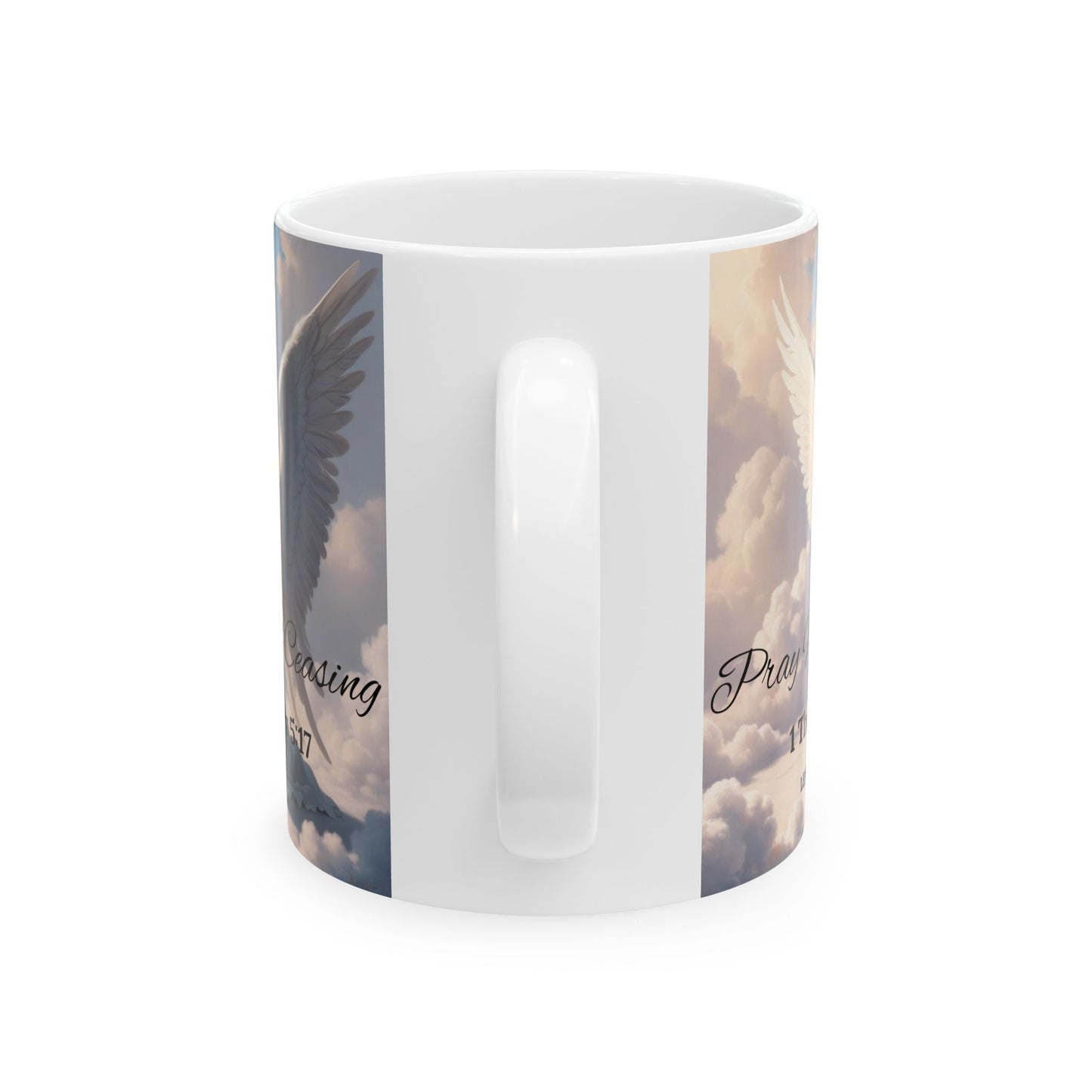 "PRAY WITHOUT CEASING ANGEL MUG"