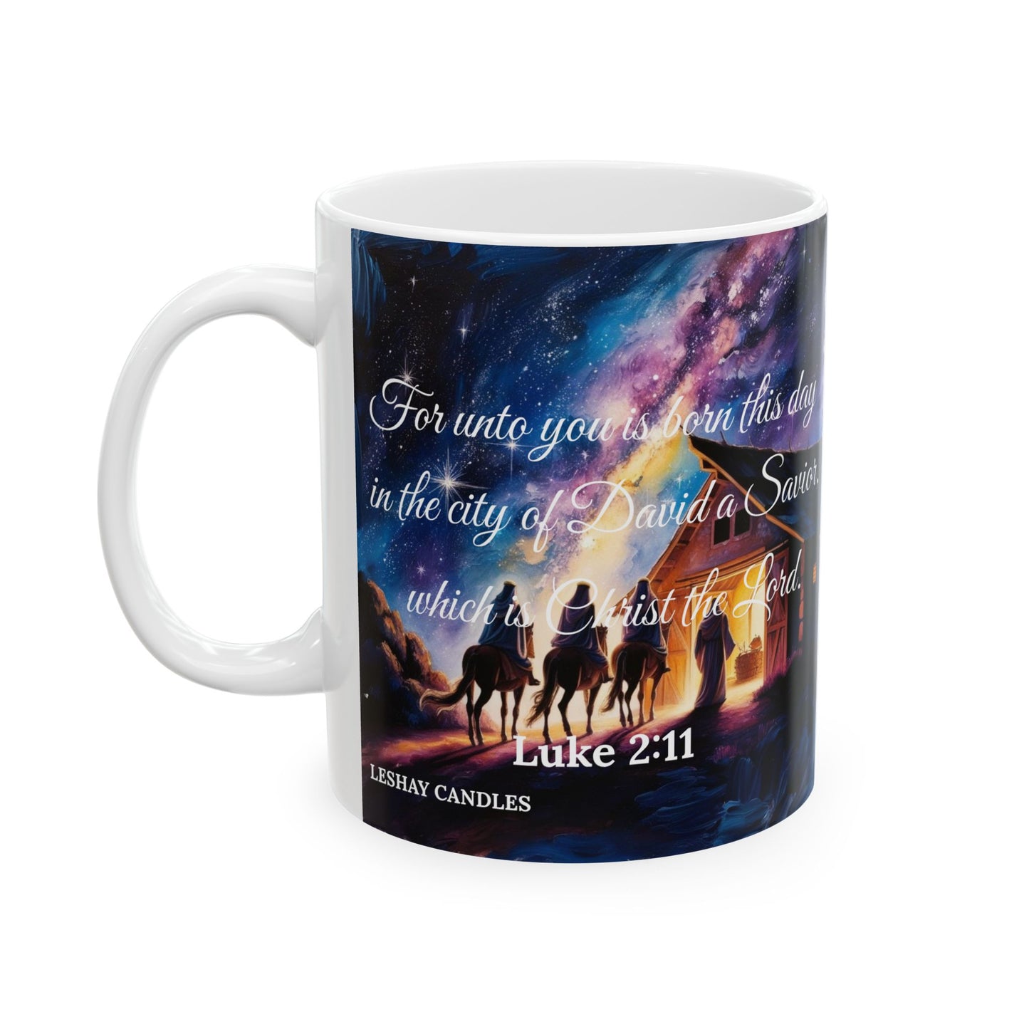 "CHRIST IS BORN CERAMIC MUG"