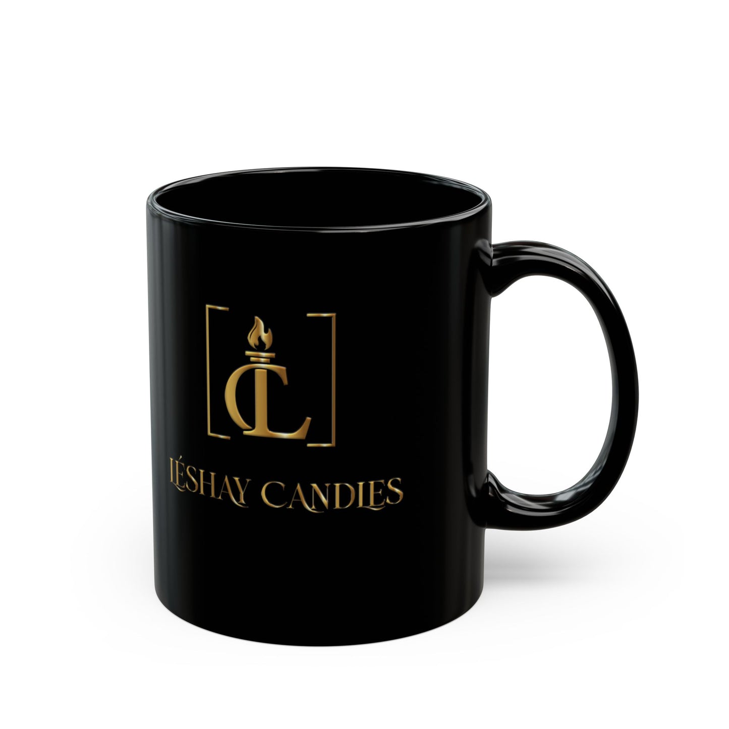 "LESHAY CANDLES LUXURY BLACK CERAMIC MUG"