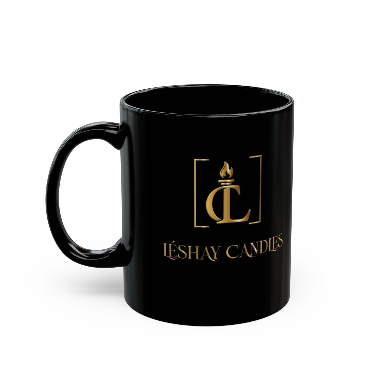 "LESHAY CANDLES LUXURY BLACK CERAMIC MUG"