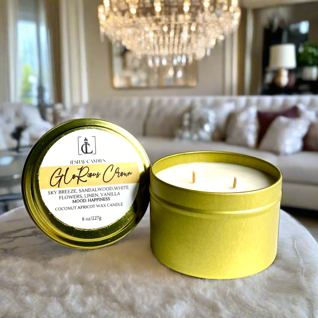 “GLORIOUS CROWN” LUXURY TRAVEL TIN CANDLE