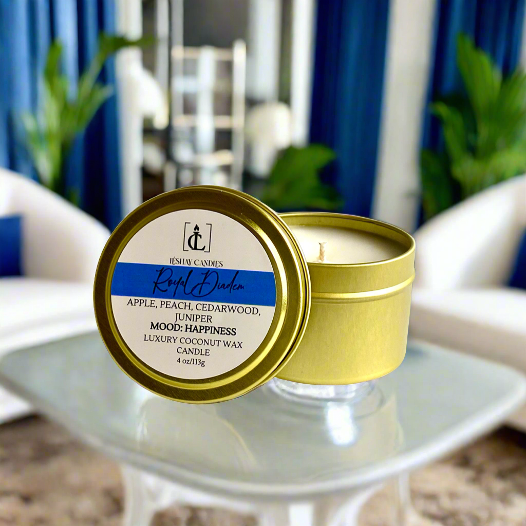 "ROYAL DIADEM" SMALL LUXURY TRAVEL TIN CANDLE